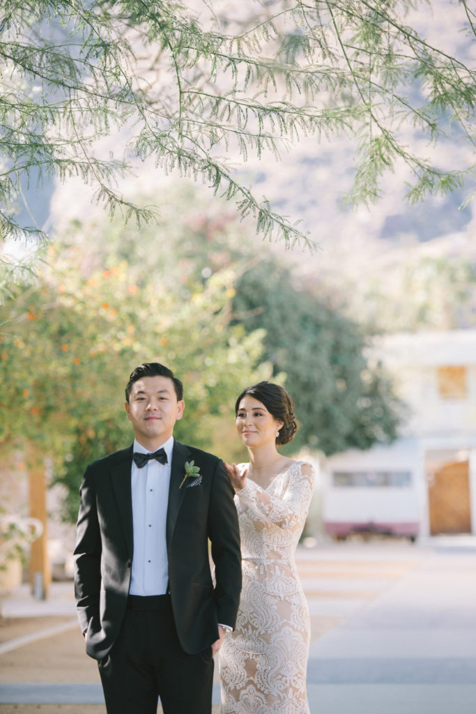 Ace Hotel wedding in Palm Springs first look