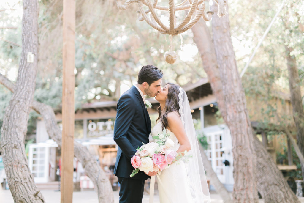Calamigos Ranch wedding, bride and groom portraits