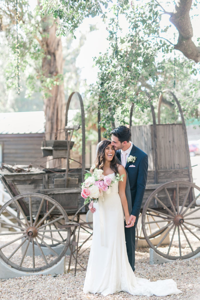 Calamigos Ranch wedding, bride and groom portraits
