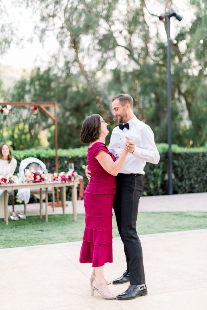 Maravilla Gardens Wedding reception, mother son dance