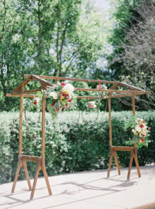 Maravilla Gardens Wedding ceremony arch with floral hoops