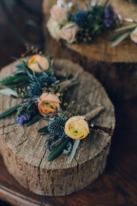 A desert wedding in Ojai at Red Tail Ranch, ranunculus boutonniere