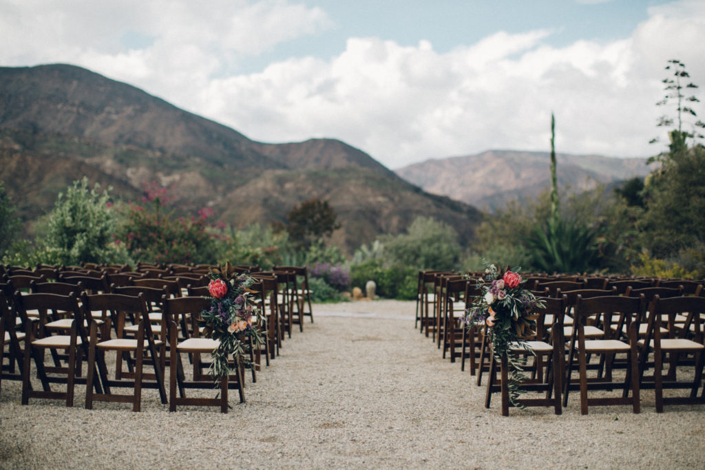 A desert wedding in Ojai at Red Tail Ranch, simple ceremony