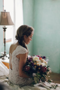 A desert wedding in Ojai at Red Tail Ranch, bridal portrait with bouquet
