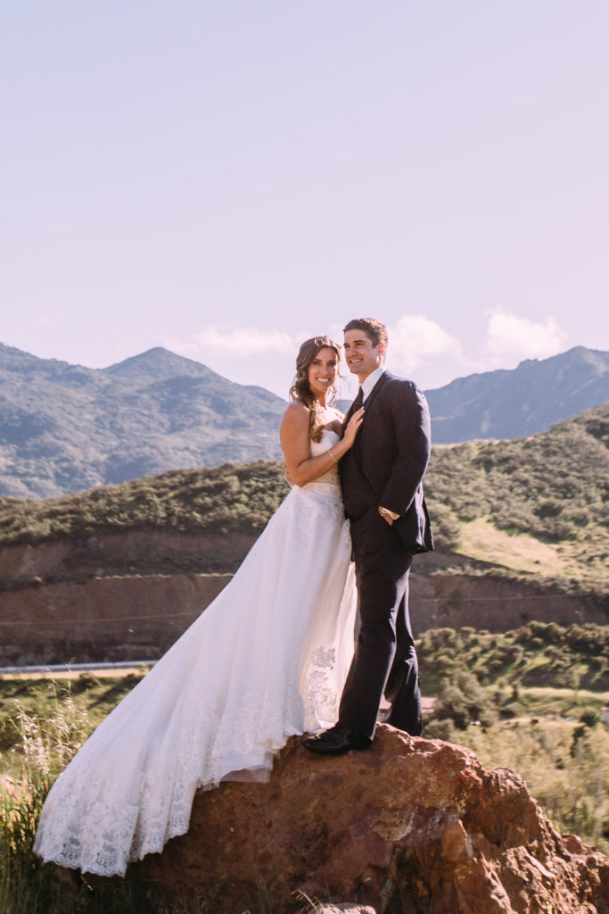 simple rustic wedding at Triunfo Creek Vineyards, bride and groom portraits