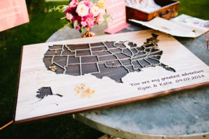 Wedding welcome map for traveling guests at Triunfo Creek Vineyards