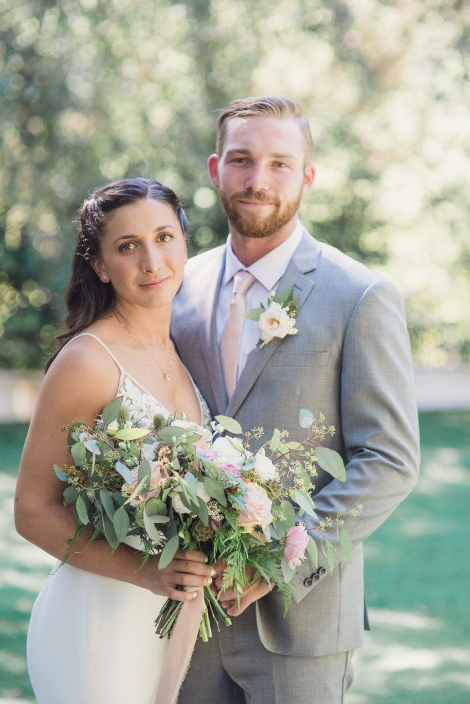 An emotional calamigos ranch wedding, bride and groom portrait shot