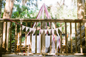 east coast meets west coast wedding reception at Calamigos Ranch with a tent inspired kids table