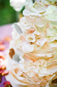 east coast meets west coast wedding glamorous cake at Calamigos Ranch