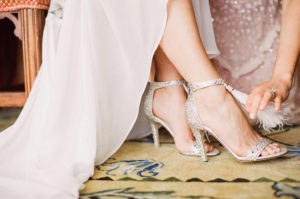 bridal glam shoes for east coast meets west coast wedding at Calamigos Ranch