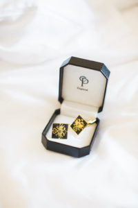 Groom black and gold cuff links
