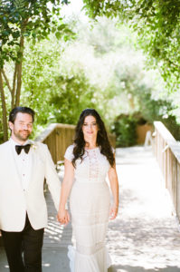 bride and groom portrait shot at Calamigos Ranch