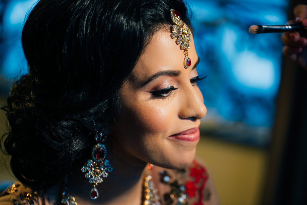 beautiful bridal glam for traditional Indian wedding