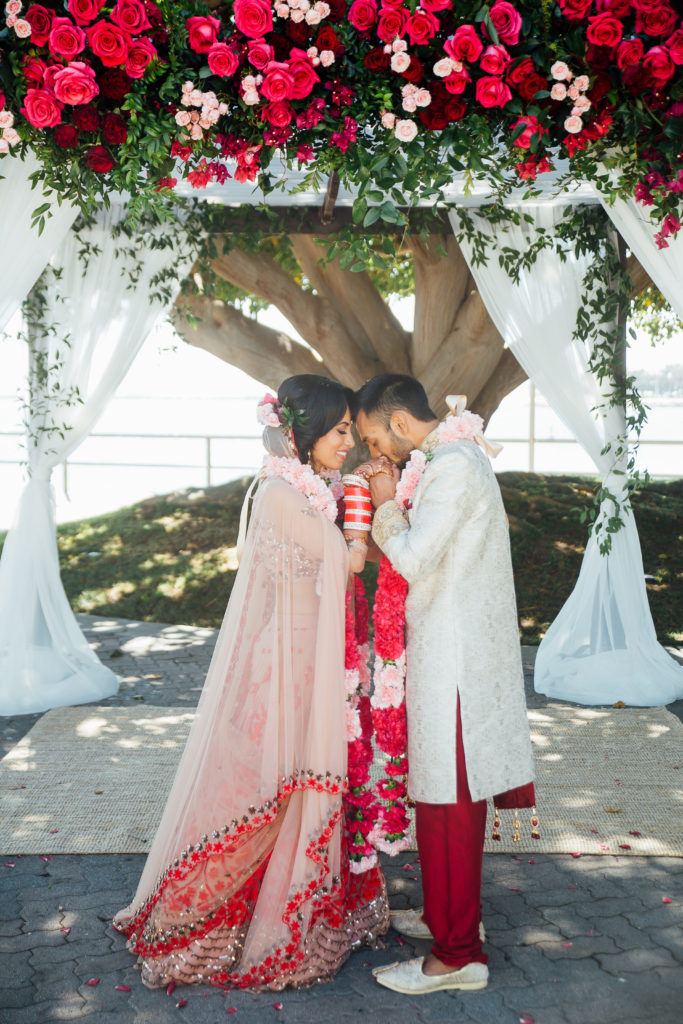 Stunning Indian wedding ceremony in San Pedro, bride and groom portraits