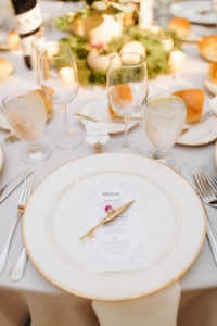 place cards at contemporary wedding at the Natural History Museum in Los Angeles