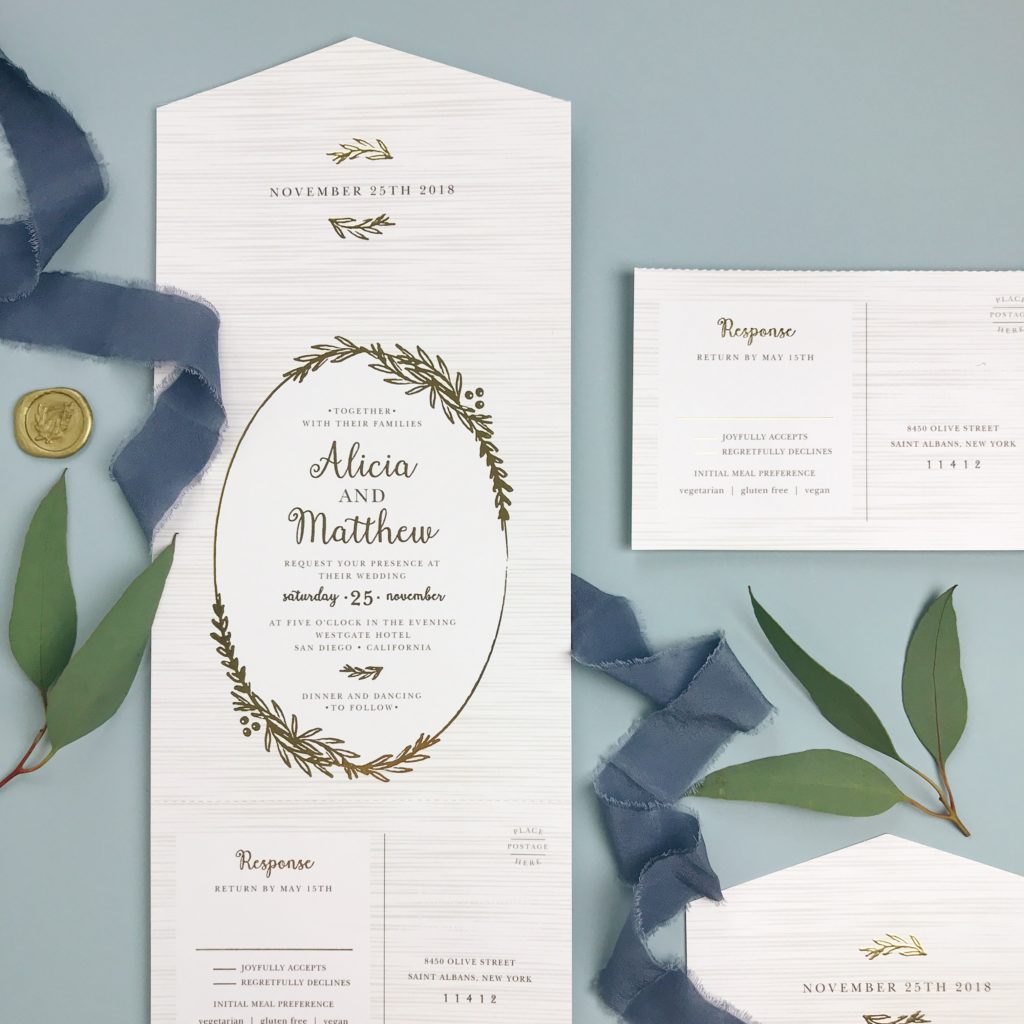 Feathered Arrow Event and Wedding Planning, Basic Invite customized seal and send wedding invitations
