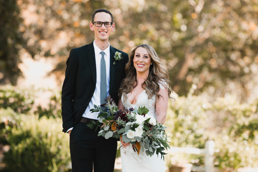 A simple and modern wedding at Triunfo Creek Vineyards, bride and groom portrait shot