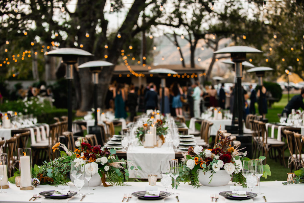 A simple and modern wedding reception at Triunfo Creek Vineyards