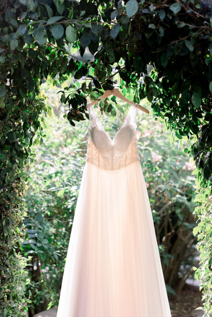 A Romantic Fall Wedding at Maravilla Gardens, wedding dress detail shot