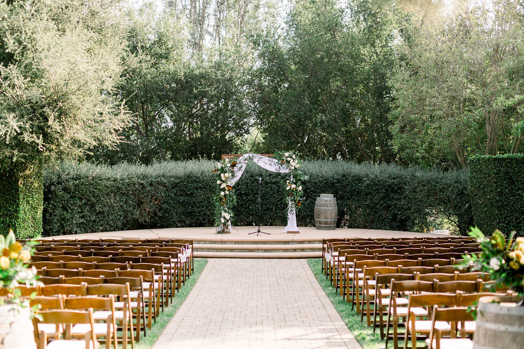 A Romantic Fall Wedding ceremony at Maravilla Gardens