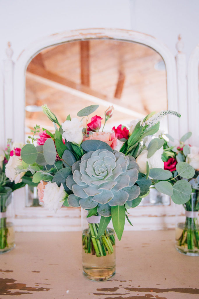 Fall Wedding at Triunfo Creek Vineyards, bridal bouquet with succulents