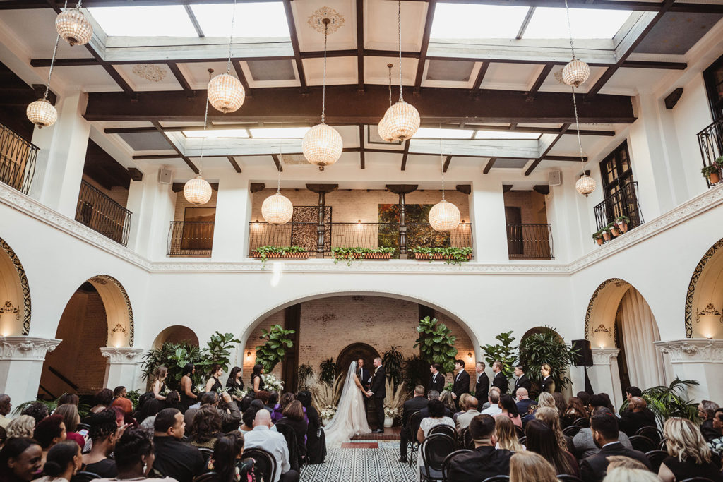 A romantic wedding ceremony at Ebell Long Beach
