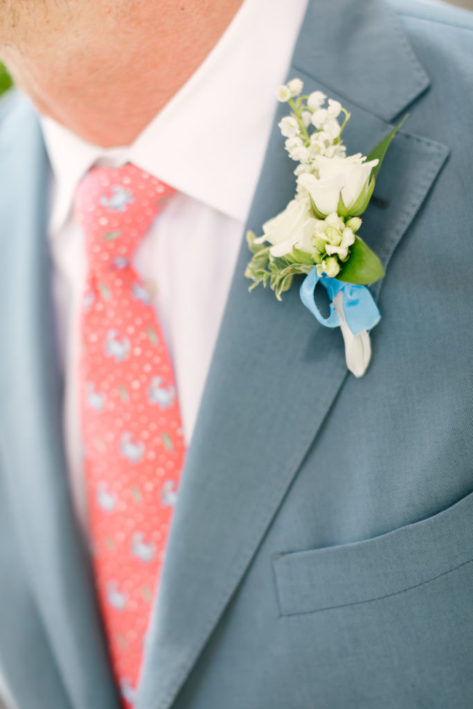 An Al Fresco Wedding at the Valley Hunt club, lily of the valley boutonniere 