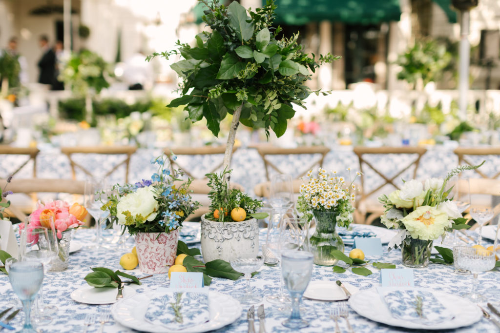 An Al Fresco Wedding reception at the Valley Hunt club, Italian inspired wedding reception with fresh citrus