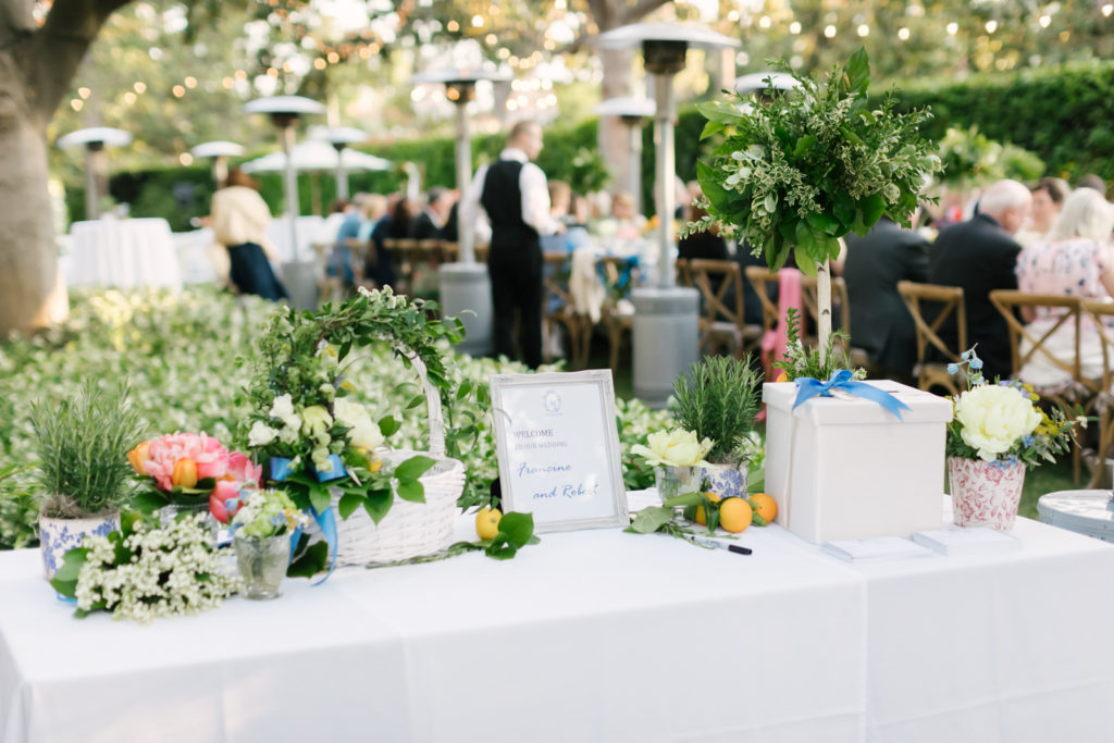 An Al Fresco Wedding reception at the Valley Hunt club, Italian inspired wedding reception with white, green and citrus  