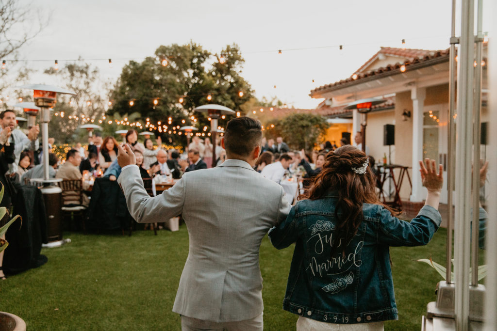 A music festival themed wedding reception at The Inn at Rancho Santa Fe, bride and groom first dance
