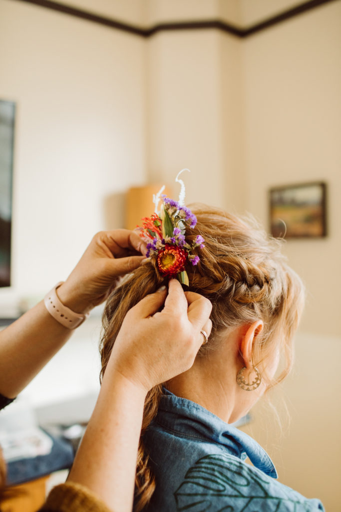 A unique and colorful wedding at the Grass Room in downtown Los Angeles, bridal hair and makeup