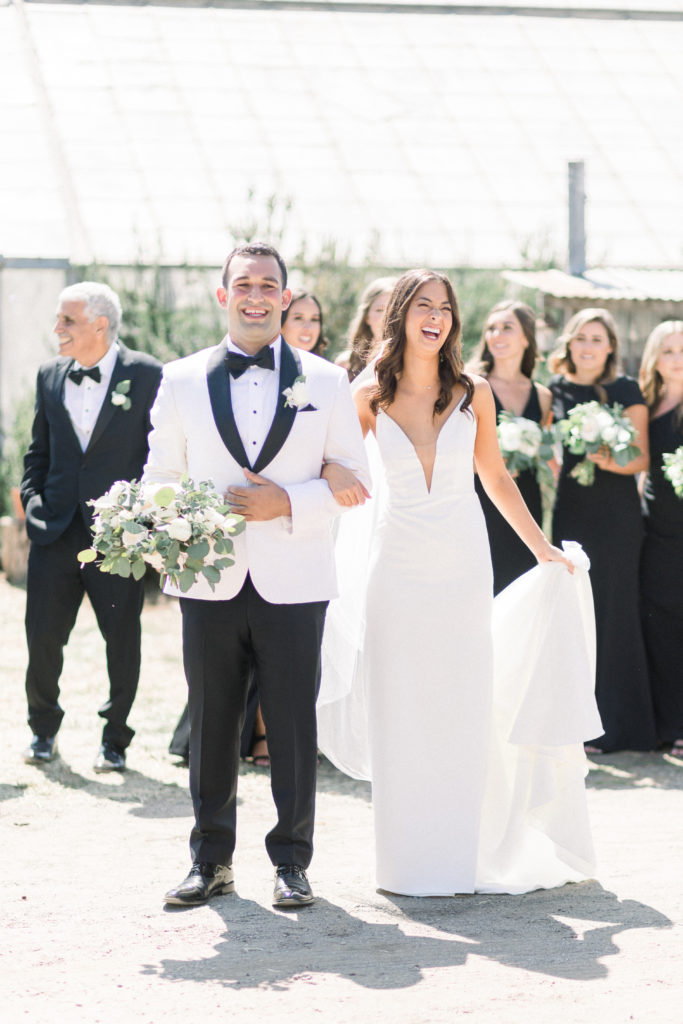 A classic greenhouse wedding at Dos Pueblos Orchid Farm, bride and groom portrait shot