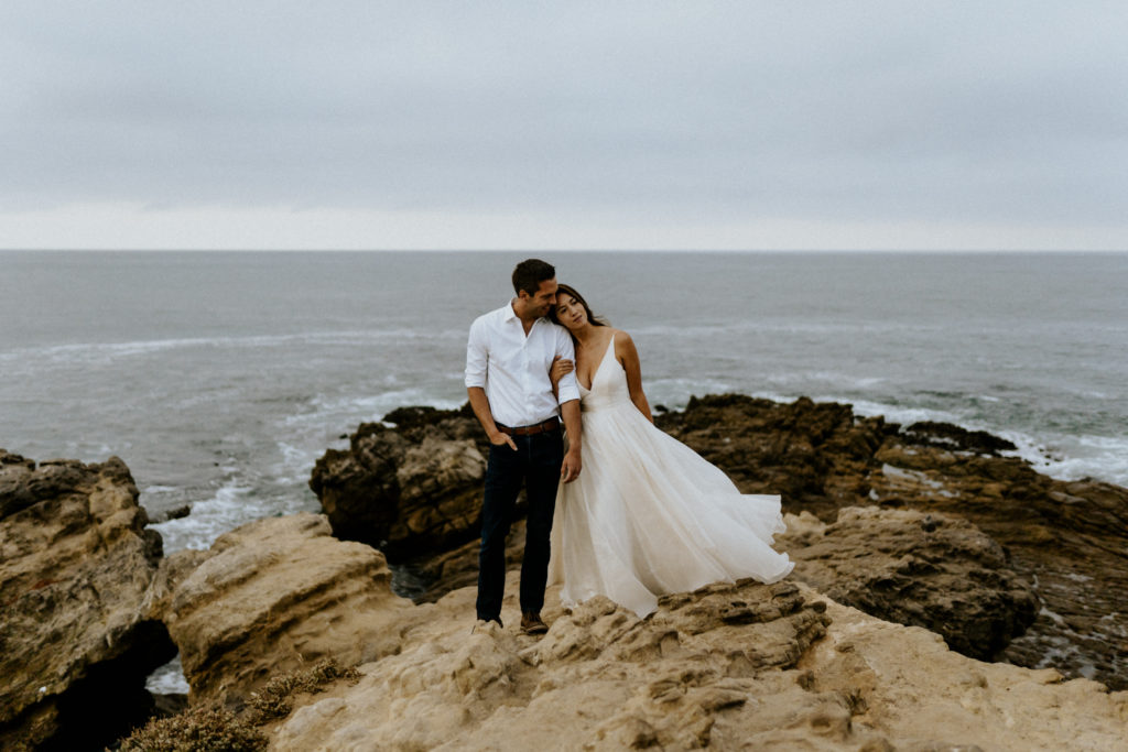 An intimate day after wedding beach photo shoot 