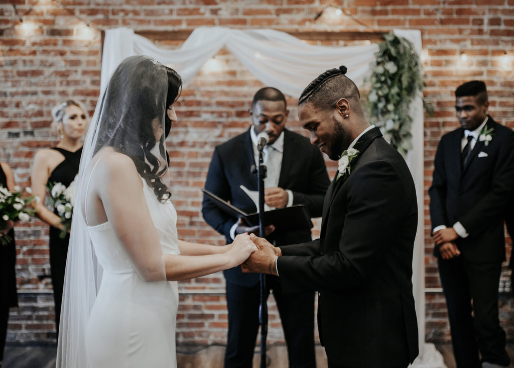 Beautiful wedding at The Unique Space in downtown LA, wedding ceremony 