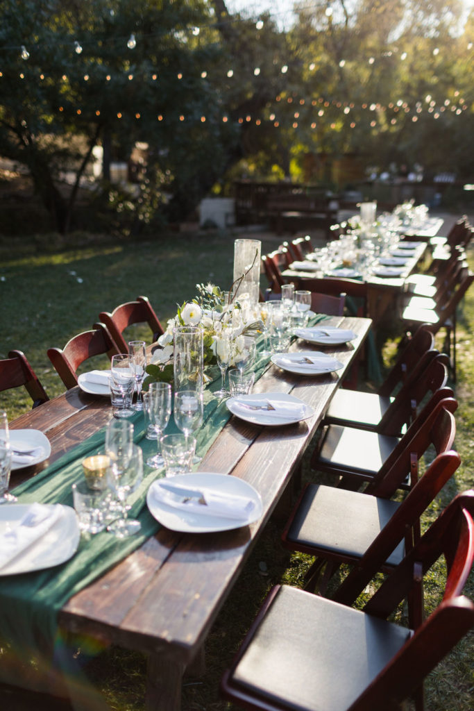 A Romantic Forest Inspired Wedding outdoor reception at the 1909