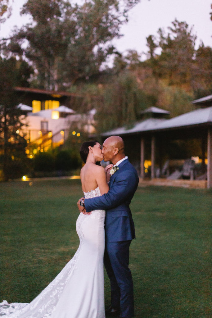 A Fall Wedding reception at Calamigos Ranch, bride and groom portrait shot