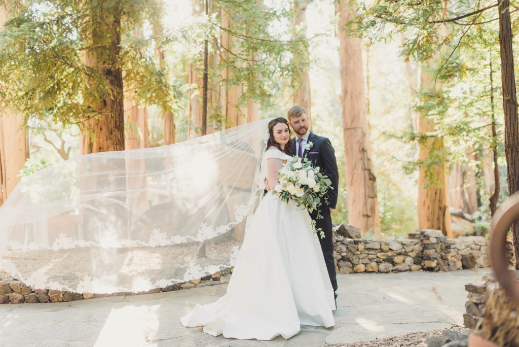 A Springtime Malibu Wedding at Calamigos Ranch, bride and groom portrait shot