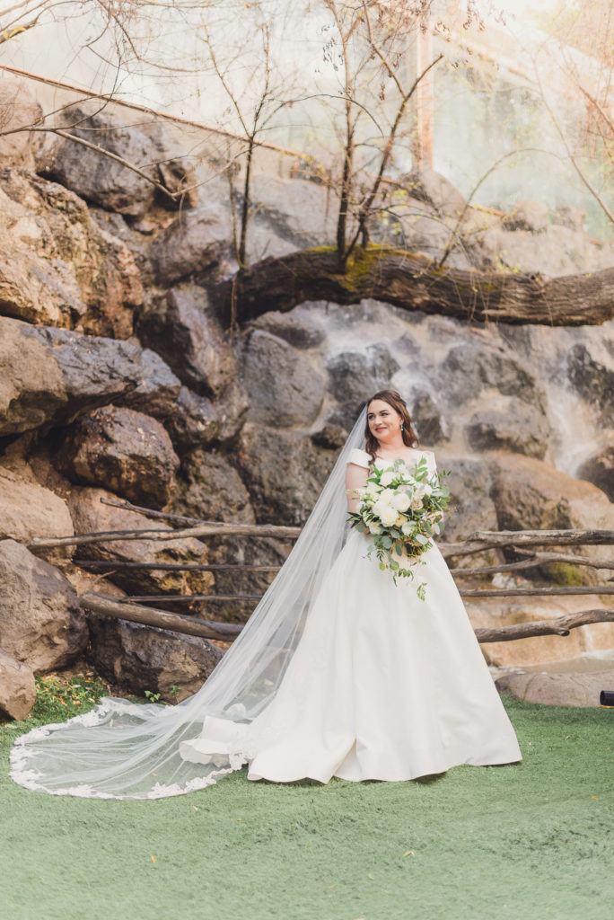 A Springtime Malibu Wedding at Calamigos Ranch, bride portrait shot