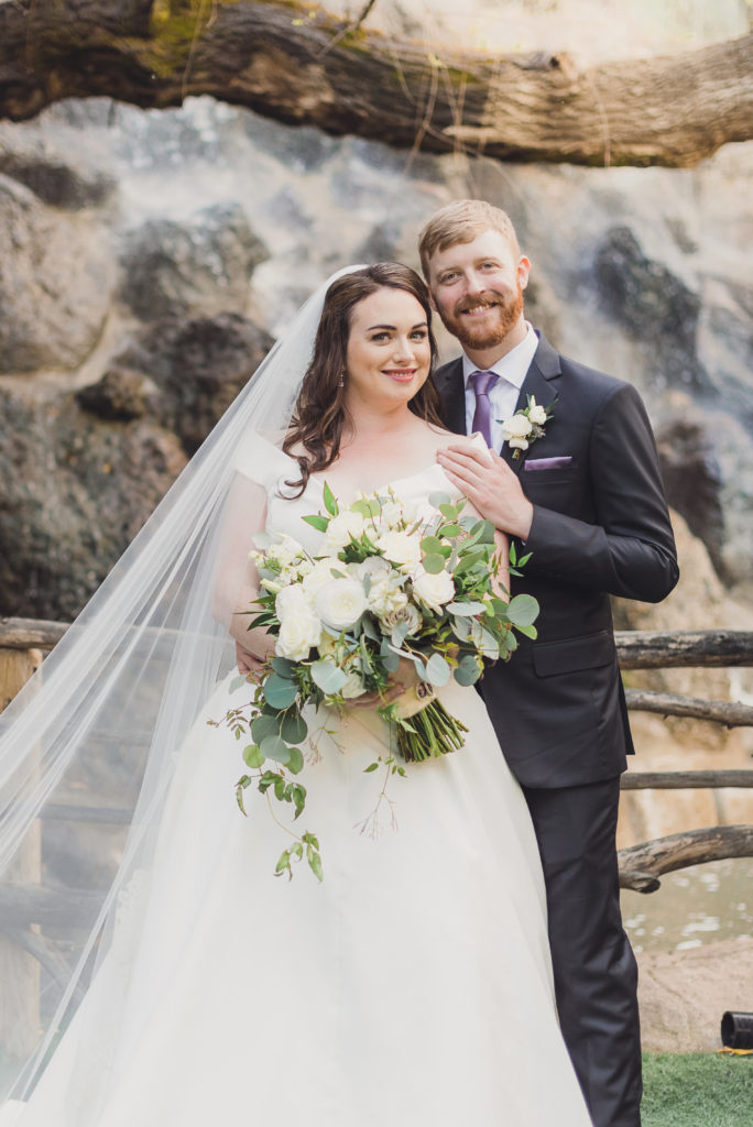 A Springtime Malibu Wedding at Calamigos Ranch, bride and groom portrait shot