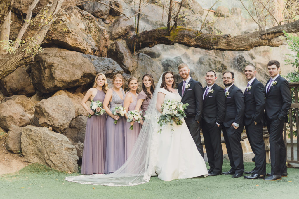 A Springtime Malibu Wedding at Calamigos Ranch, wedding party portrait shot