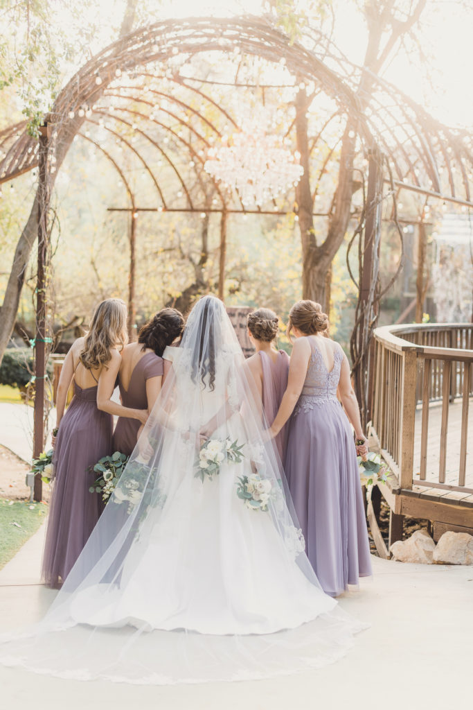 A Springtime Malibu Wedding at Calamigos Ranch, bride and bridesmaids