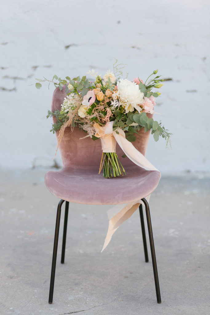 dusty rose and earth tone bridal bouquet