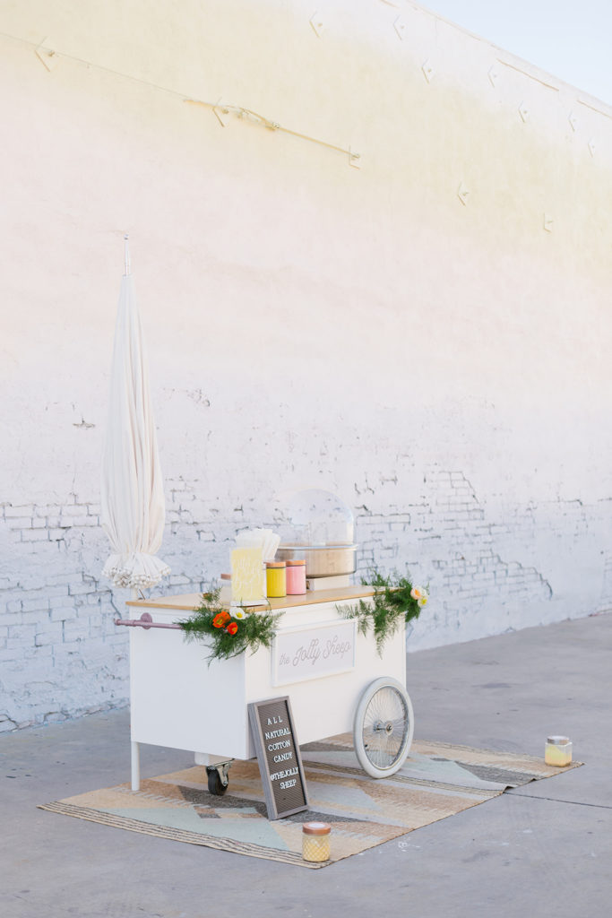 cotton candy inspired styled shoot, Jolly Sheep cotton candy stand