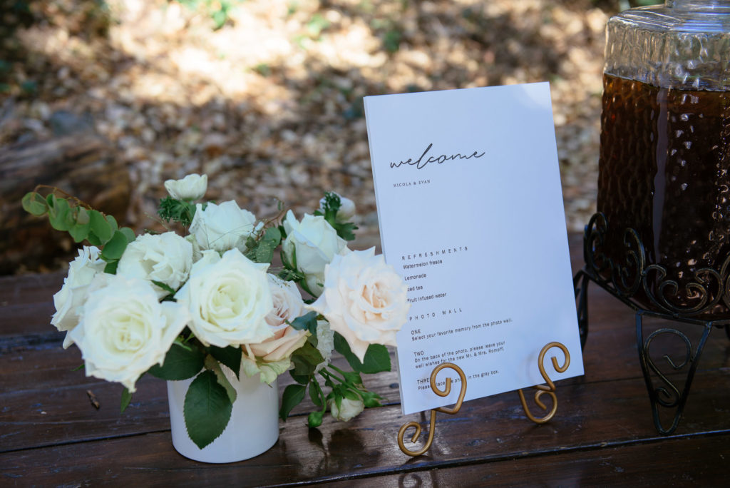 simple and classic wedding welcome sign
