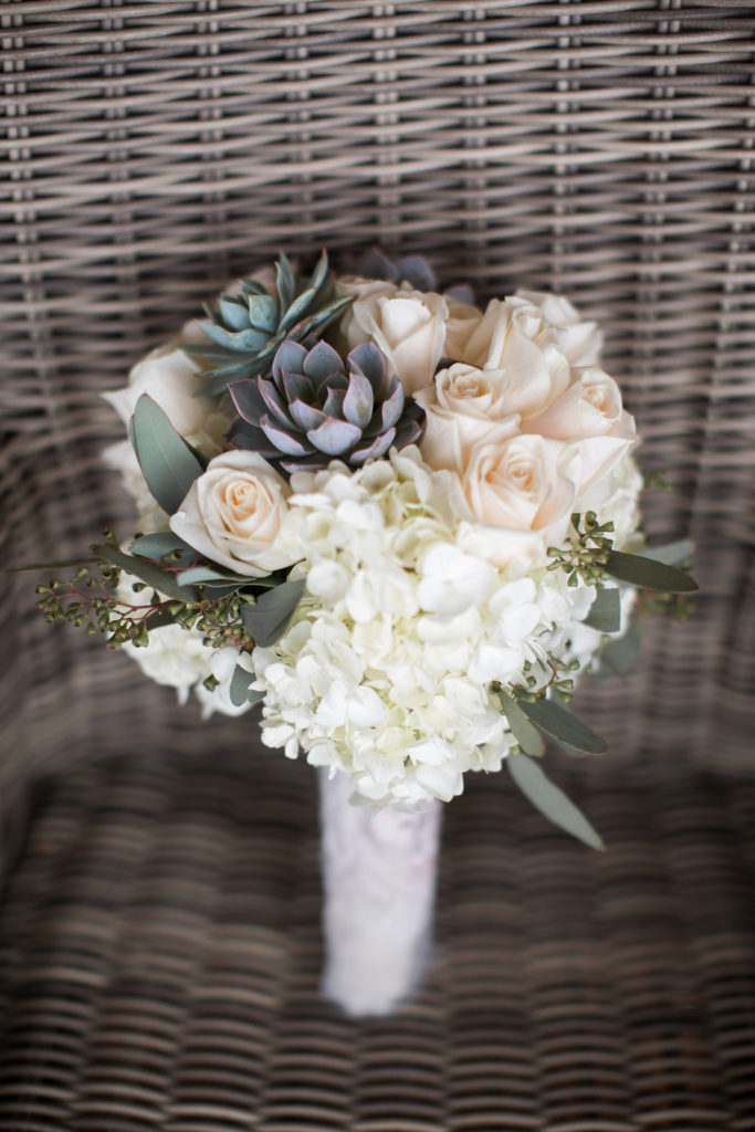 bridal bouquet with succulents