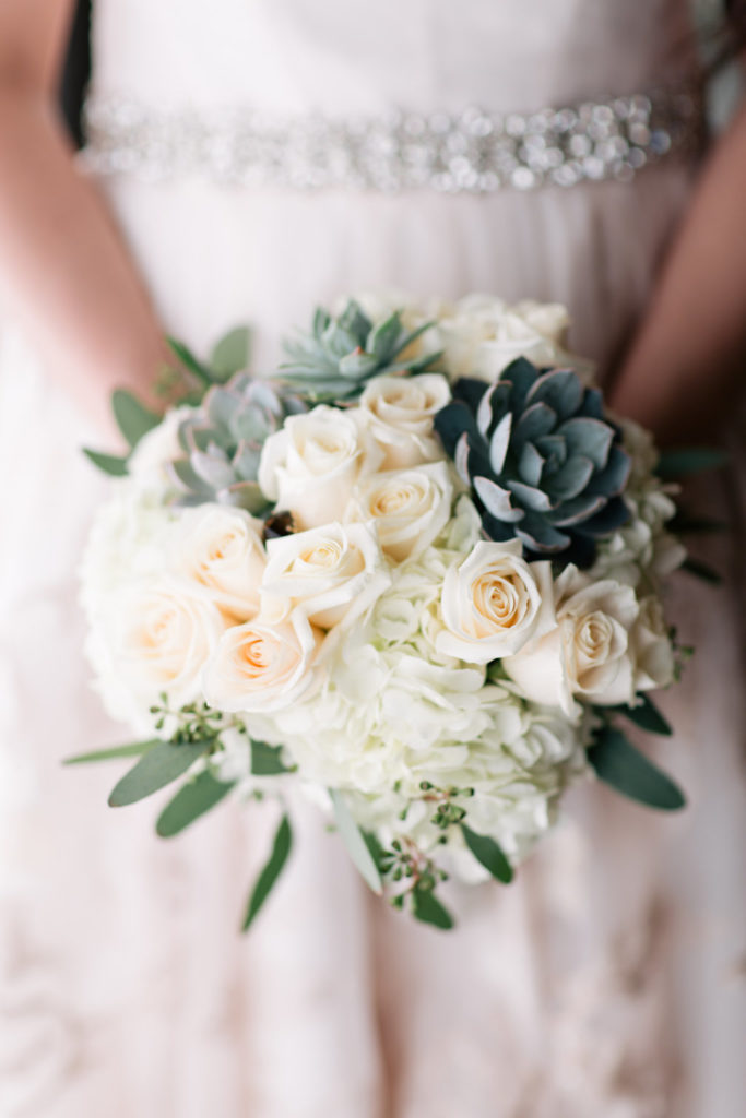bridal bouquet with succulents