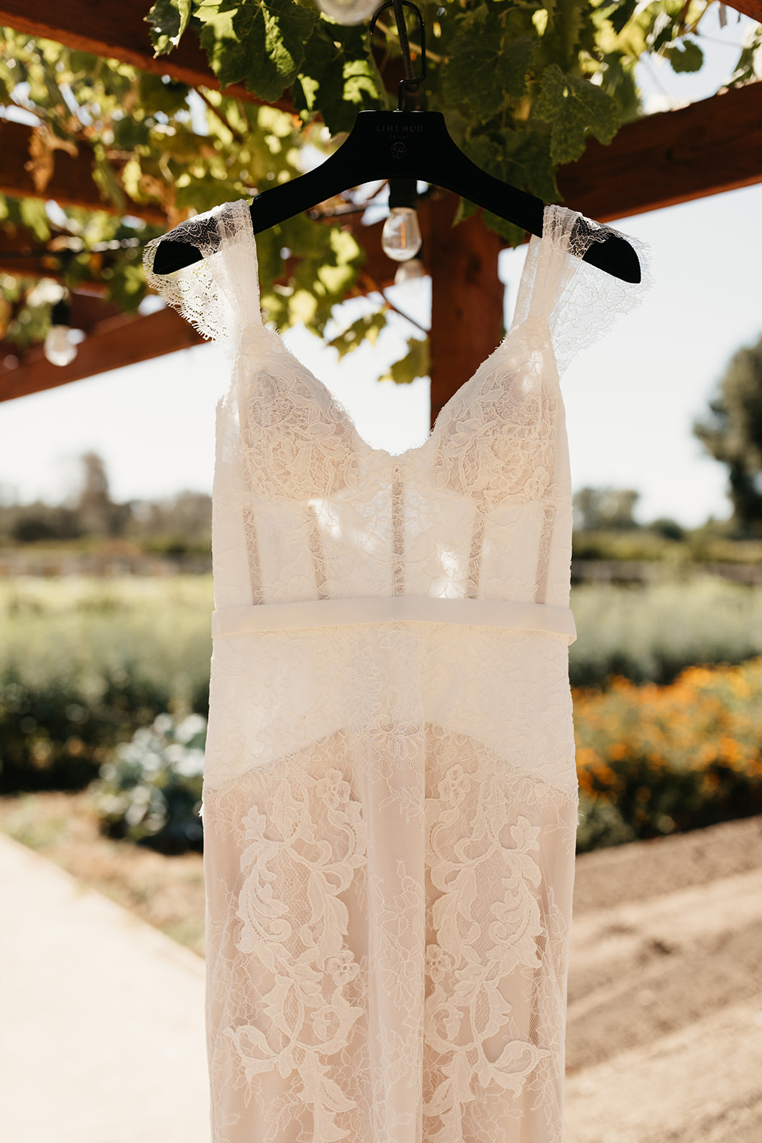 lace wedding dress with bodice