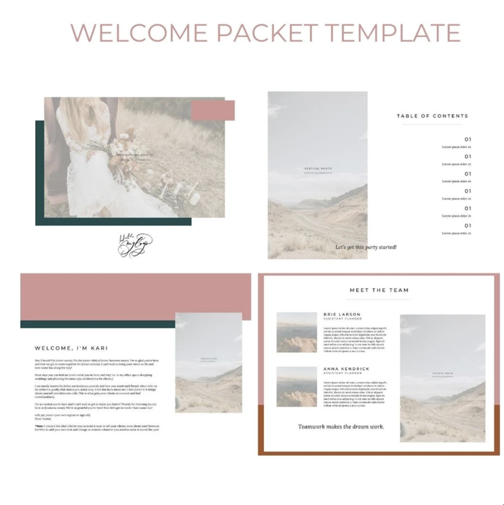Feathered Arrow Events Welcome Packet Template Small Business Gift Guide