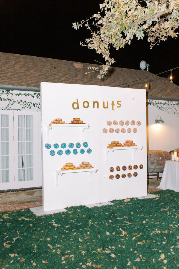 giant donut wedding dessert board