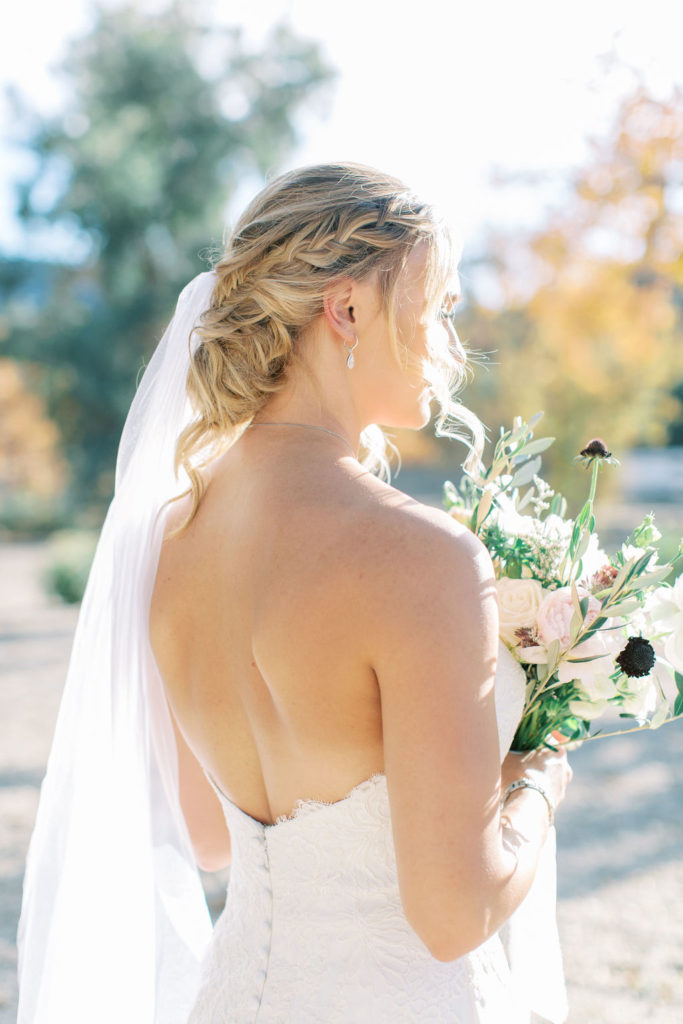 bridal hair with long veil